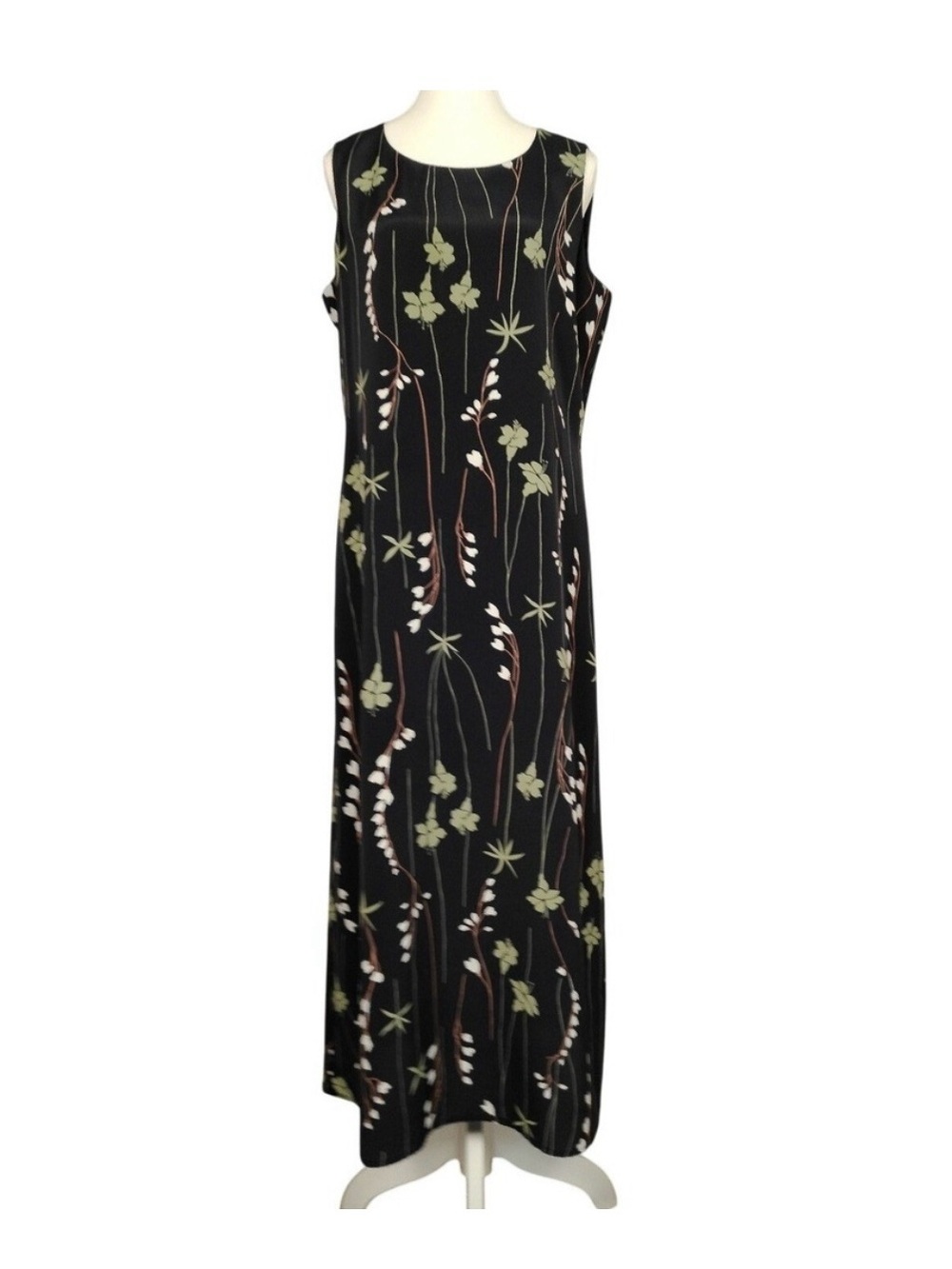 Black Floral Maxi Dress - Sleeveless Elegant Evening Dress
